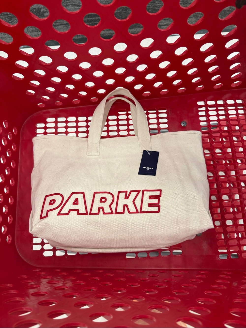 Parke Large Cream Canvas Tote